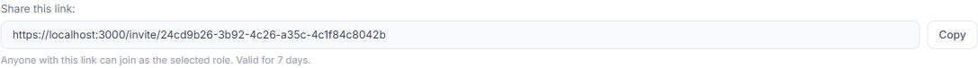 Generated invite link