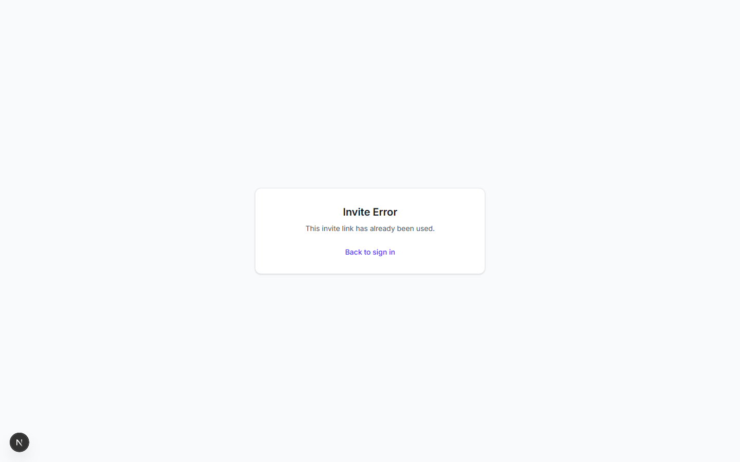 Invite error